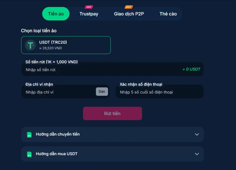Hướng dẫn nạp tiền ảo tại RikBet.